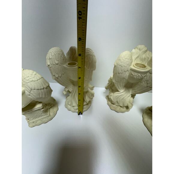 Partylite Taper Candle Holder Figurine Retired Set of Five Bisque Porcelain - Picture 3 of 6